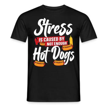 Hot Dog Adult Stress Is Caused By - Männer T-Shirt - Schwarz - Vorne - AI Model Male 178 light (178cm)