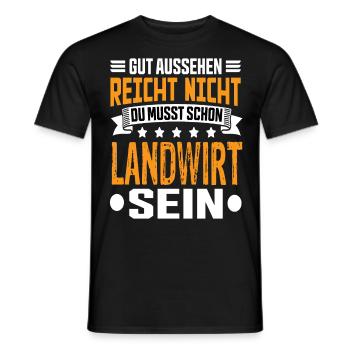 Farmer Farmers Agriculture Farmer Sayings - Men's T-Shirt - black - Front - AI Model Male 178 light (178cm)