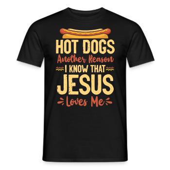 Hot Dog Adult Jesus Faith - Men's T-Shirt - black - Front - AI Model Male 178 light (178cm)
