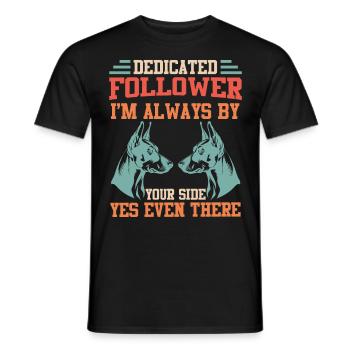 Dobermann DEVOTO FOLLOWER SEMPRE AL TUO FIANCO - T-shirt uomo - nero - Fronte - AI Model Male 178 light (178cm)