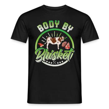 Meat Fan BODY BY BRISKET Meat Lovers - Men's T-Shirt - black - Front - AI Model Male 178 light (178cm)