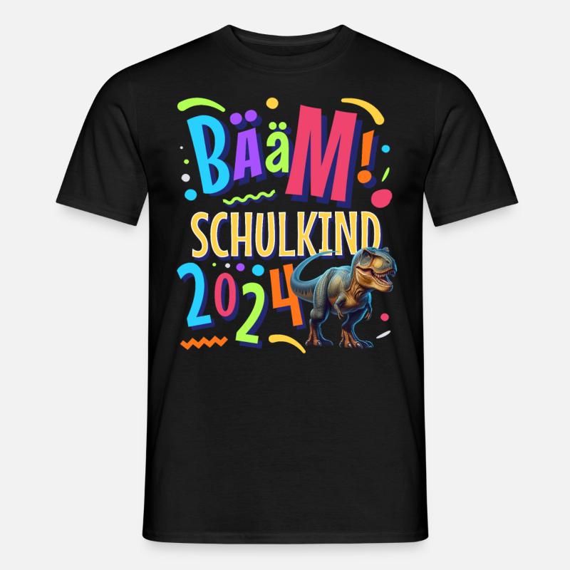 Bääm Schulkind 2024 T Rex - Männer T-Shirt - Schwarz