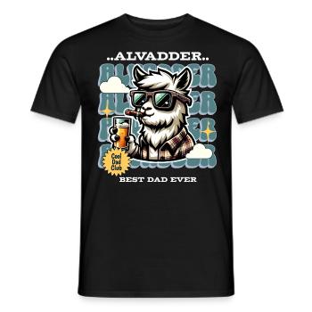 Alvadder Alpaka Papa Vater Vatertag - Männer T-Shirt - Schwarz - Vorne - AI Model Male 178 light (178cm)