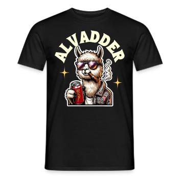 Alvadder Alpaka Papa Vater Vatertag - Männer T-Shirt - Schwarz - Vorne - AI Model Male 178 light (178cm)