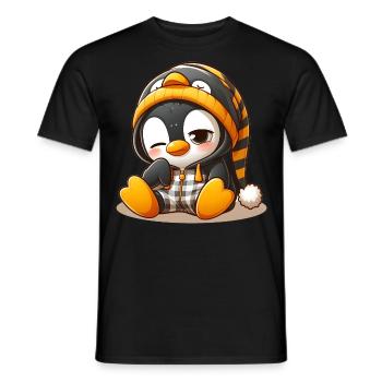 Pingouin fatigué - T-shirt homme - noir - Devant - AI Model Male 178 light (178cm)