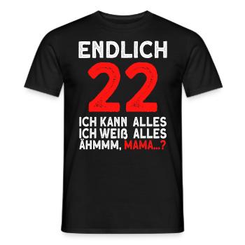 Enfin 22 je peux tout faire, je sais tout - T-shirt homme - noir - Devant - AI Model Male 178 light (178cm)