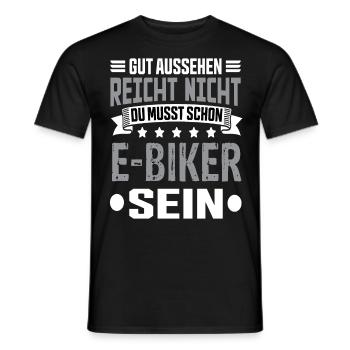 Ebike Ebike Ebike Vélo électrique VTT - T-shirt homme - noir - Devant - AI Model Male 178 light (178cm)