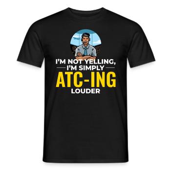 Air Traffic Controller ATC Aviation Humor Airplane - Men's T-Shirt - black - Front - AI Model Male 178 light (178cm)