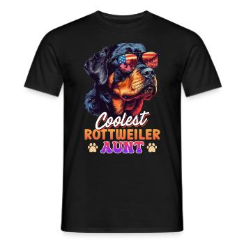 Rottweiler Besitzerin COOLEST ROTTWEILER AUNT - Männer T-Shirt - Schwarz - Vorne - AI Model Male 178 light (178cm)