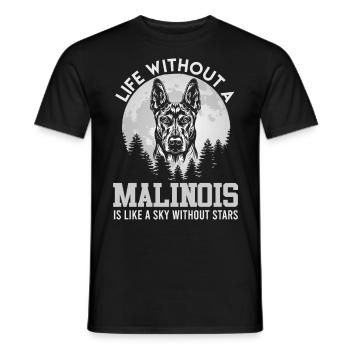 Belgischer Schäferhund EIN LEBEN OHNE MALINOIS - Männer T-Shirt - Schwarz - Vorne - AI Model Male 178 light (178cm)