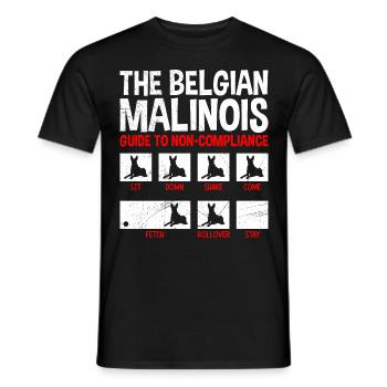 BELGIAN MALINOIS GUIDE TO NON-COMPLIANCE Lustig - Männer T-Shirt - Schwarz - Vorne - AI Model Male 178 light (178cm)