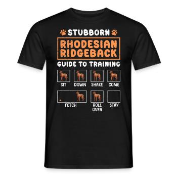 GUIDE D’ENTRAÎNEMENT RHODESIAN RIDGEBACK Fun - T-shirt homme - noir - Devant - AI Model Male 178 light (178cm)