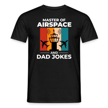 Air Traffic Controller Dad ATC Aviation Humor - Men's T-Shirt - black - Front - AI Model Male 178 light (178cm)