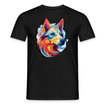 Australian Shepherd Dog Design - Men's T-Shirt - black - Front - AI Model Male 178 light (178cm)