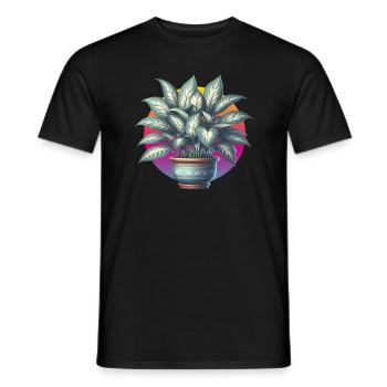 Dieffenbachia plant in pot - Men's T-Shirt - black - Front - AI Model Male 178 light (178cm)