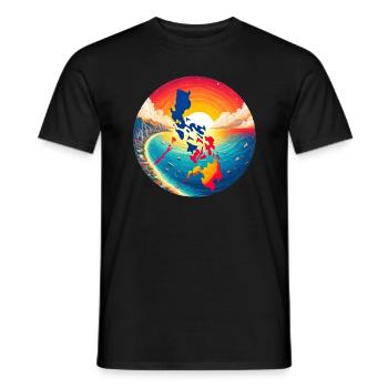 Sunset over the Philippines - Men's T-Shirt - black - Front - AI Model Male 178 light (178cm)