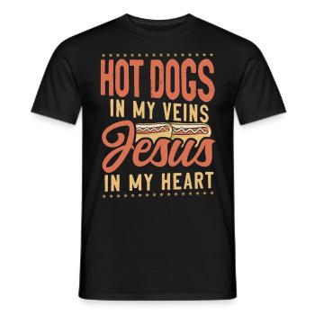 Hot Dog Adult Jesus Faith - Men's T-Shirt - black - Front - AI Model Male 178 light (178cm)