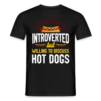 Hot Dog Adult Introverted But - Männer T-Shirt - Schwarz - Vorne - AI Model Male 178 light (178cm)