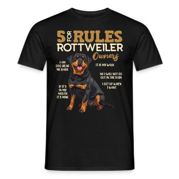 Rottie Besitzer DIE 5 ROTTWEILER REGELN Rottweiler - Männer T-Shirt - Schwarz - Vorne - AI Model Male 178 light (178cm)