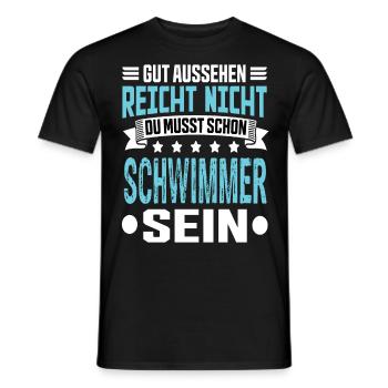 Schwimmer - Männer T-Shirt - Schwarz - Vorne - AI Model Male 178 light (178cm)