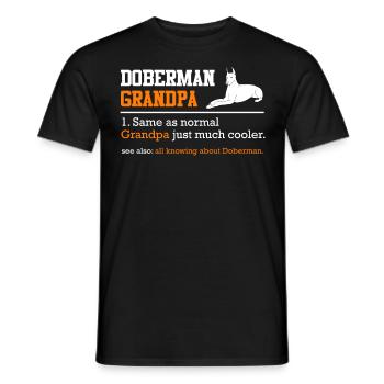 DOBERMAN GRANDPA Propriétaire de chien Dobie Drôle - T-shirt homme - noir - Devant - AI Model Male 178 light (178cm)
