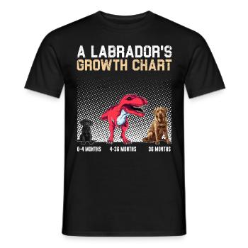 Labrador WACHSTUMSTABELLE Labrador Herrchen Lustig - Männer T-Shirt - Schwarz - Vorne - AI Model Male 178 light (178cm)