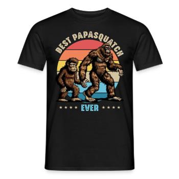 Meilleur Papasquatch de tous les temps - T-shirt homme - noir - Devant - AI Model Male 178 light (178cm)
