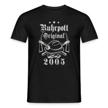 2005 Geburtstag Ruhrpott Original Hacke Helm - Männer T-Shirt - Schwarz - Vorne - AI Model Male 178 light (178cm)
