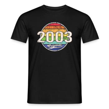 2003 Anniversaire Année Original - T-shirt homme - noir - Devant - AI Model Male 178 light (178cm)