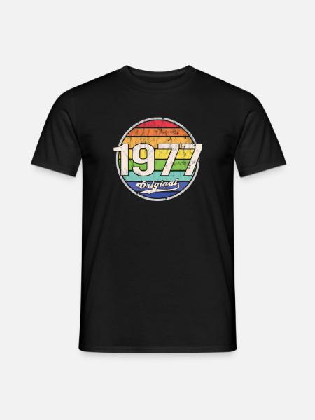 1977 Anniversaire Année Original - T-shirt homme - noir