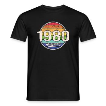 1980 Geburtstag Year Original - Männer T-Shirt - Schwarz - Vorne - AI Model Male 178 light (178cm)