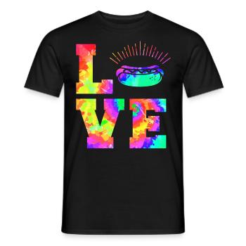 Hot Dog Adulte Tie Dye des années 80 des années 90 - T-shirt homme - noir - Devant - AI Model Male 178 light (178cm)