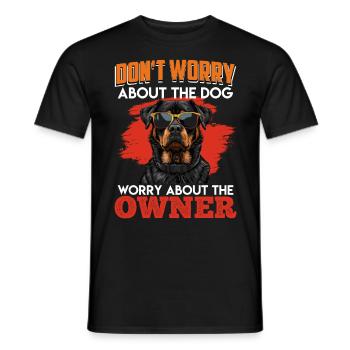 Rottie KEINE ANGST VOR DEM HUND VORSICHT VOR DEM - Männer T-Shirt - Schwarz - Vorne - AI Model Male 178 light (178cm)