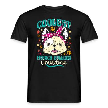 Französische Bulldogge BOULEDOGUE FRANÇAIS LE PLUS COOL - T-shirt homme - noir - Devant - AI Model Male 178 light (178cm)