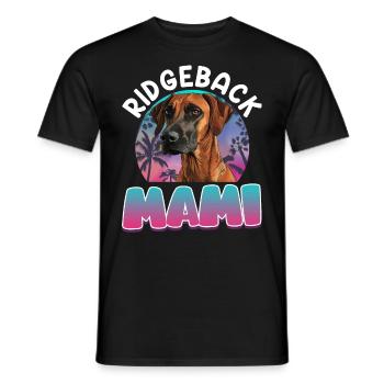 RIDGEBACK MAMI Rhodesian Ridgeback owner - Men's T-Shirt - black - Front - AI Model Male 178 light (178cm)