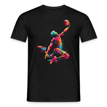 Basketball basketball players, colorful, basketball players - Men's T-Shirt - black - Front - AI Model Male 178 light (178cm)