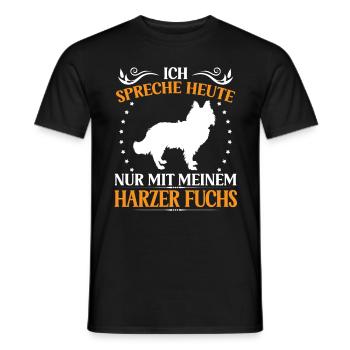 Harzer Fuchs Talk only to Old German Herding Dog - Men's T-Shirt - black - Front - AI Model Male 178 light (178cm)