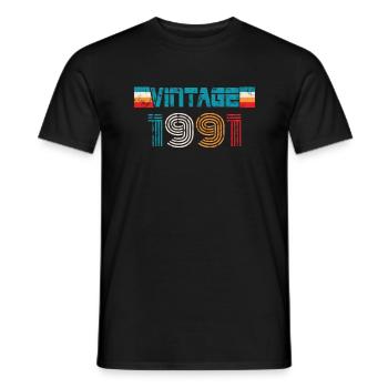 Millésime anniversaire 1991 - T-shirt homme - noir - Devant - AI Model Male 178 light (178cm)