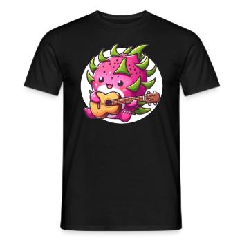 Drachenfrucht spielt Gitarre - Männer T-Shirt - Schwarz - Vorne - AI Model Male 178 light (178cm)