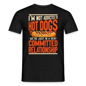Hot Dog Adult I'm Not Addicted To - Männer T-Shirt - Schwarz - Vorne - AI Model Male 178 light (178cm)