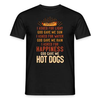 Hot Dog Adult I Asked For Light - Männer T-Shirt - Schwarz - Vorne - AI Model Male 178 light (178cm)