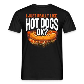 Hot Dog Adult I Just Really Like - Men's T-Shirt - black - Front - AI Model Male 178 light (178cm)