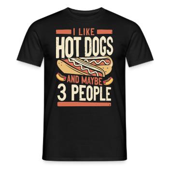 Hot Dog Adult I Like Hot Dogs And - Männer T-Shirt - Schwarz - Vorne - AI Model Male 178 light (178cm)