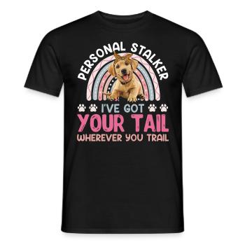 Labrador Liebhaber PERSÖNLICHER STALKER Lustiges - Männer T-Shirt - Schwarz - Vorne - AI Model Male 178 light (178cm)