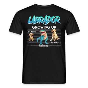 Labrador Besitzer VOM WELPEN BIS ZUM HUND Lustiges - Männer T-Shirt - Schwarz - Vorne - AI Model Male 178 light (178cm)