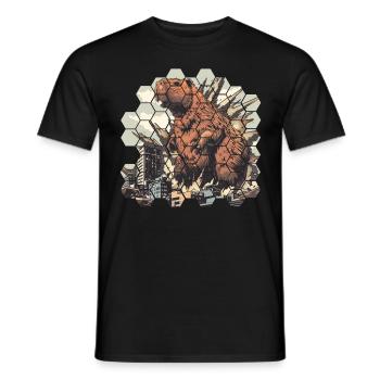 Capybara debout dans une ville - T-shirt homme - noir - Devant - AI Model Male 178 light (178cm)