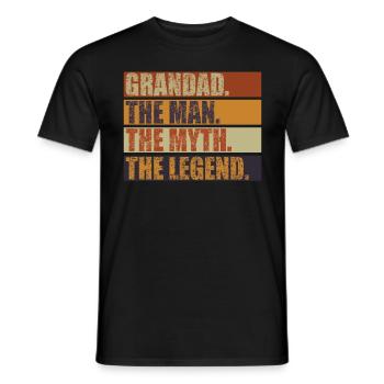 Grandad The Man The Myth The Legend - Men's T-Shirt - black - Front - AI Model Male 178 light (178cm)