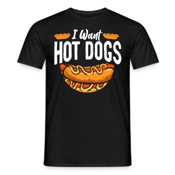 Hot Dog Adulte Je veux des hot-dogs - T-shirt homme - noir - Devant - AI Model Male 178 light (178cm)