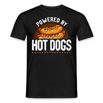 Hot Dog Adult Powered By Hot Dogs - Men's T-Shirt - black - Front - AI Model Male 178 light (178cm)