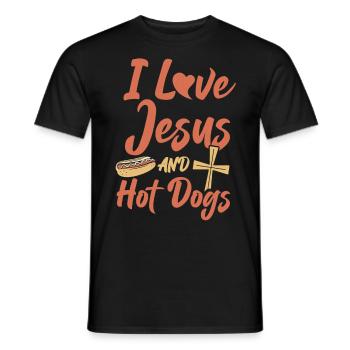 Hot Dog Adult Jesus Faith - Men's T-Shirt - black - Front - AI Model Male 178 light (178cm)